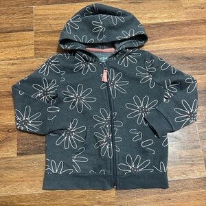 Cat & Jack Black Hoodie with Floral Pattern